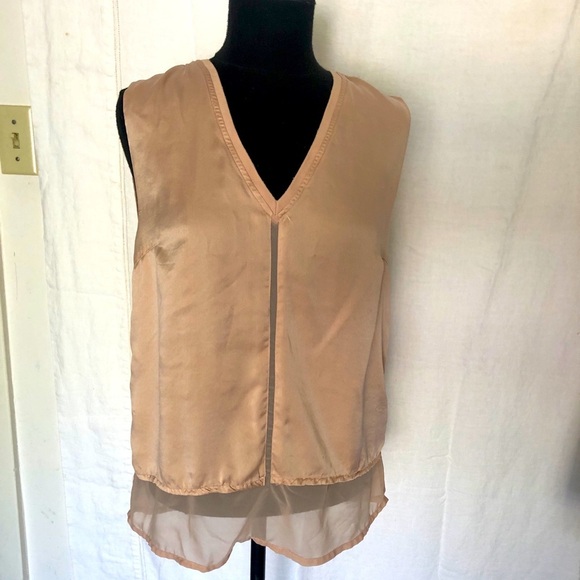 Fever silk top, lined, dusty nude pink color size M - Picture 1 of 10
